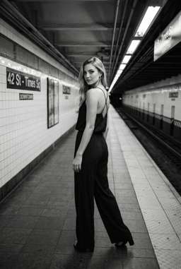 Anna 2 Flowy - B&W Subway Platform [VAR:0] [Rotated 51° Right]